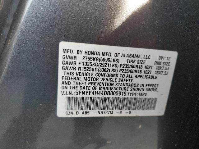 5FNYF4H44DB005919 - 2013 HONDA PILOT EX GRAY photo 14