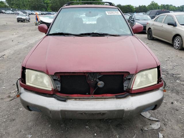 JF1SF65522H745499 - 2002 SUBARU FORESTER S BURGUNDY photo 5
