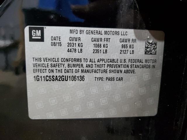 1G11C5SA2GU106136 - 2016 CHEVROLET MALIBU LIM LT 黑色 照片 12