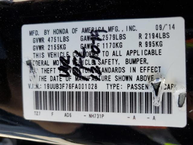 19UUB3F76FA001028 - 2015 ACURA TLX ADVANCE BLACK photo 12