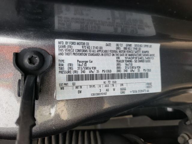 1FADP3F24EL145013 - 2014 FORD FOCUS SE CHARCOAL photo 10