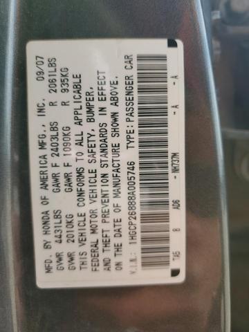 1HGCP26888A005746 - 2008 HONDA ACCORD EXL ნაცრისფერი ფოტო 12