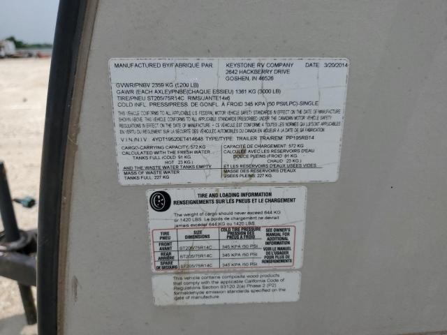 4YDT19520ET414648 - 2014 PASSPORT TRAVELTRLR Bej foto 10