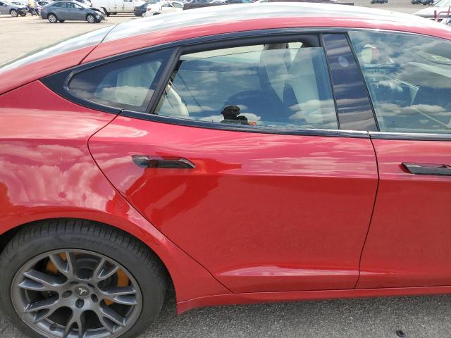 5YJSA1E57MF430177 - 2021 TESLA MODEL S Червоний фото 10