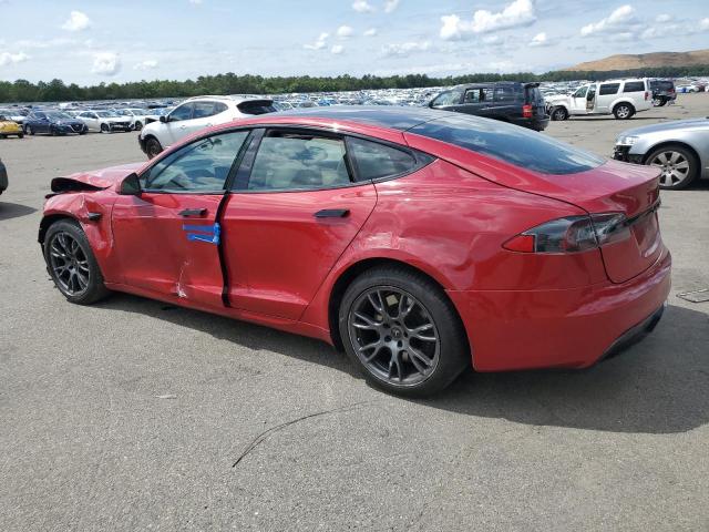 5YJSA1E57MF430177 - 2021 TESLA MODEL S Червоний фото 2