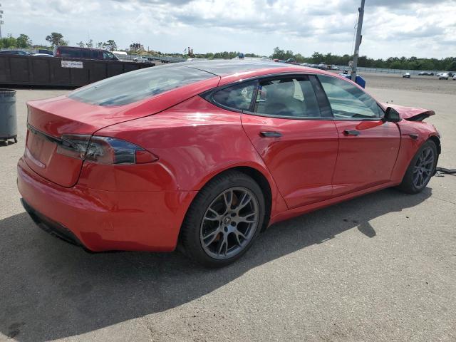 5YJSA1E57MF430177 - 2021 TESLA MODEL S Червоний фото 3