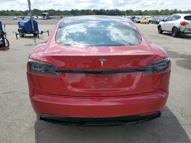 5YJSA1E57MF430177 - 2021 TESLA MODEL S Червоний фото 6