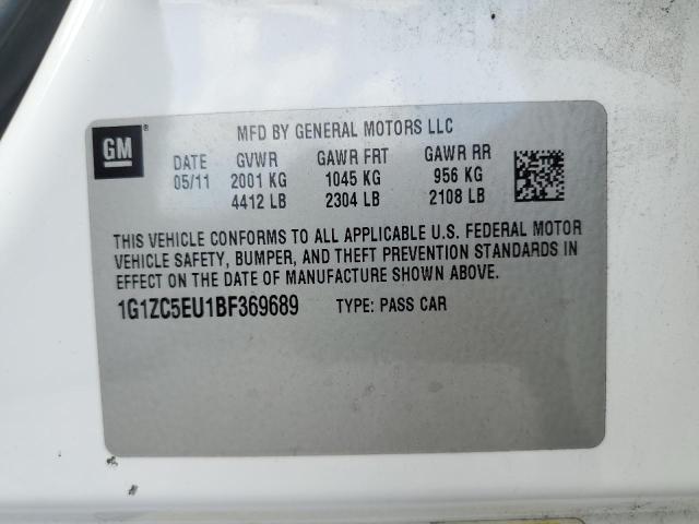 1G1ZC5EU1BF369689 - 2011 CHEVROLET MALIBU 1LT 白色 照片 13