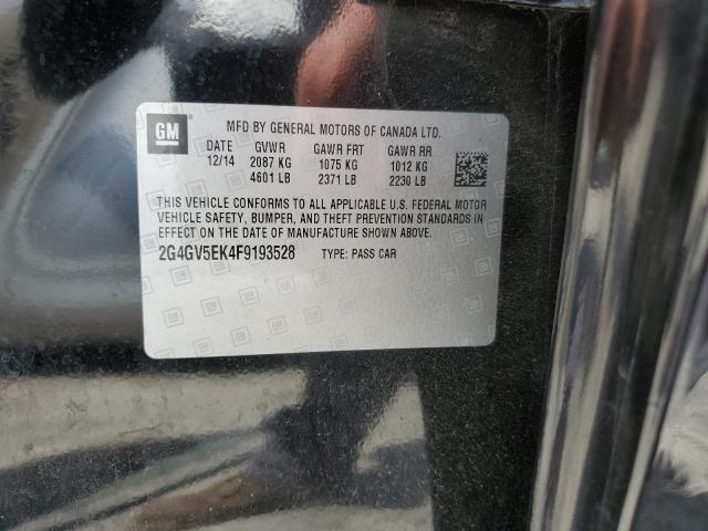 2G4GV5EK4F9193528 - 2015 BUICK REGAL 黑色 照片 12