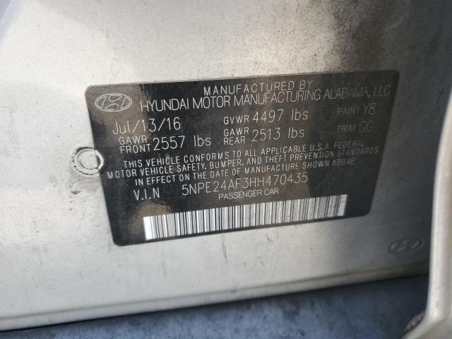 5NPE24AF3HH470435 - 2017 HYUNDAI SONATA SE GRAY photo 13