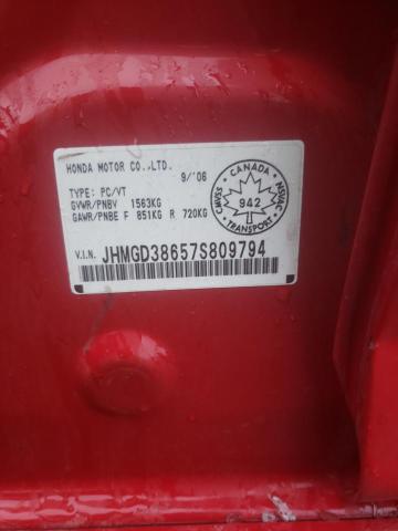 JHMGD38657S809794 - 2007 HONDA FIT S 红色 照片 13