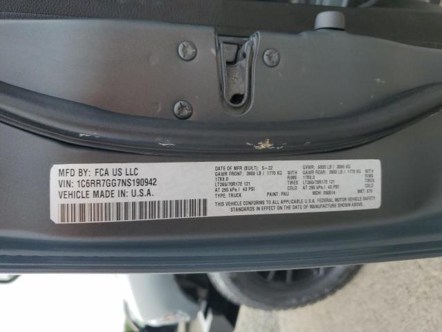 1C6RR7GG7NS190942 - 2022 RAM 1500 CLASS SLT 黑色 照片 12