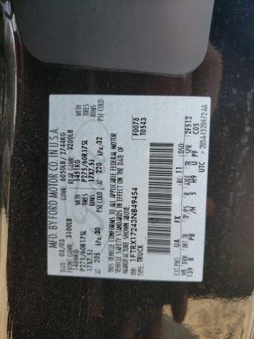 1FTRX17243NB49454 - 2003 FORD F-150 TWO TONE photo 10