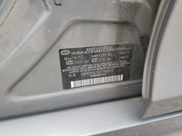 5NPEB4AC9DH748979 - 2013 HYUNDAI SONATA GLS GRAY photo 12