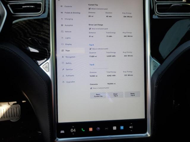 5YJSA1E15GF156043 - 2016 TESLA MODEL S BLACK photo 9