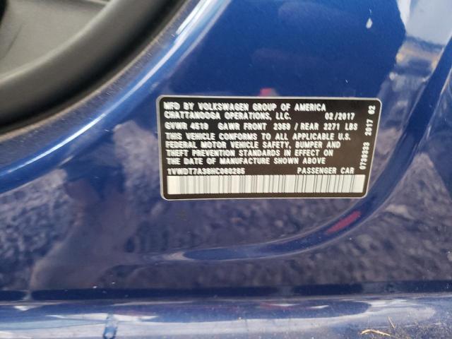 1VWDT7A38HC060285 - 2017 VOLKSWAGEN PASSAT R-LINE Mavi foto 12