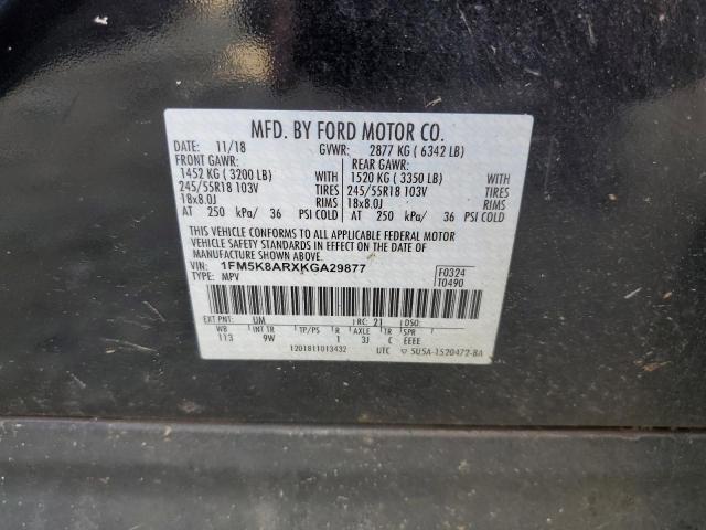 1FM5K8ARXKGA29877 - 2019 FORD EXPLORER POLICE INTERCEPTOR WHITE photo 12