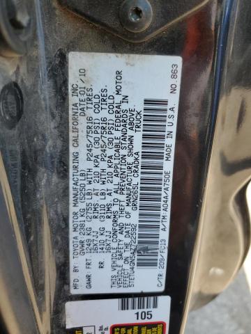 5TETU4GN5AZ722592 - 2010 TOYOTA TACOMA PRERUNNER ACCESS CAB BLACK photo 12