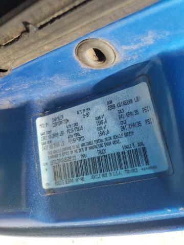 1B7GL22X2WS528163 - 1998 DODGE DAKOTA BLUE photo 12