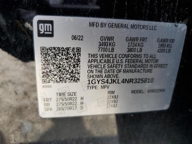 1GYS4JKL4NR325810 - 2022 CADILLAC ESCALADE ESV LUXURY Negro foto 13