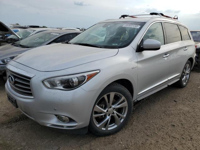 5N1CL0MM7EC529707 - 2014 INFINITI QX60 HYBRID SILVER photo 2