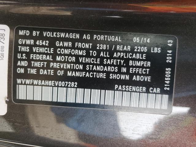 WVWFW8AH6EV007282 - 2014 VOLKSWAGEN EOS LUX BROWN photo 12