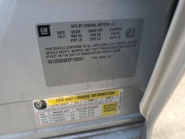 1G1ZC5E0XCF192591 - 2012 CHEVROLET MALIBU 1LT Boz foto 12