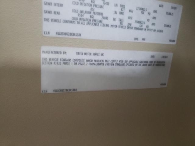 4UZACHBS2BCBA5384 - 2011 FREIGHTLINER CHASSIS XC ორფეროვანი ფოტო 10