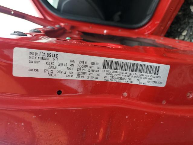 1C4RDHDGXKC650957 - 2019 DODGE DURANGO GT RED photo 14