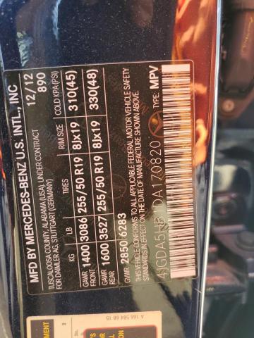 4JGDA5HB1DA170820 - 2013 MERCEDES-BENZ ML 350 4MATIC BLUE photo 14