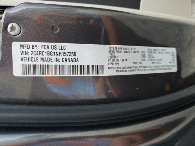 2C4RC1BG1NR157256 - 2022 CHRYSLER PACIFICA TOURING L رمادي صورة 13