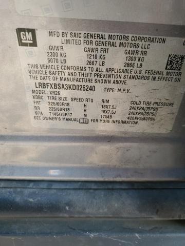 LRBFXBSA3KD026240 - 2019 BUICK ENVISION PREFERRED SILVER photo 13