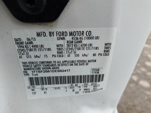 1FTBF2B61DEB82417 - 2013 FORD F250 SUPER DUTY WHITE photo 13