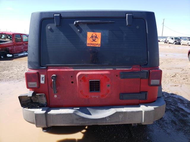 1J4FA24179L763340 - 2009 JEEP WRANGLER X RED photo 6