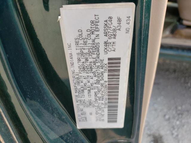 5TBBT44122S320410 - 2002 TOYOTA TUNDRA ACCESS CAB 绿色 照片 12