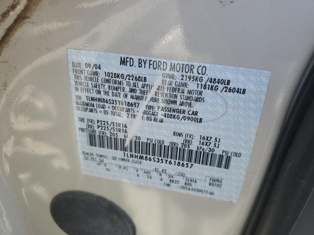 1LNHM86S35Y618657 - 2005 LINCOLN LS GOLD photo 12