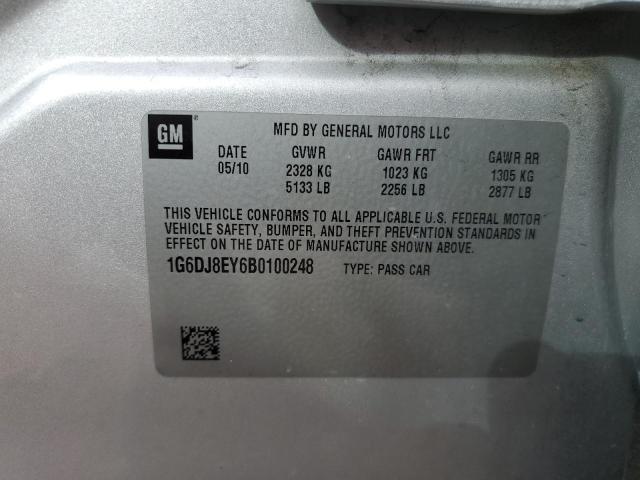 1G6DJ8EY6B0100248 - 2011 CADILLAC CTS PERFORMANCE COLLECTION Plata foto 12