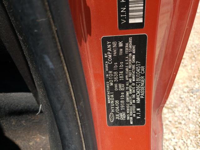 KMHCM36C18U104517 - 2008 HYUNDAI ACCENT GS ORANGE photo 12