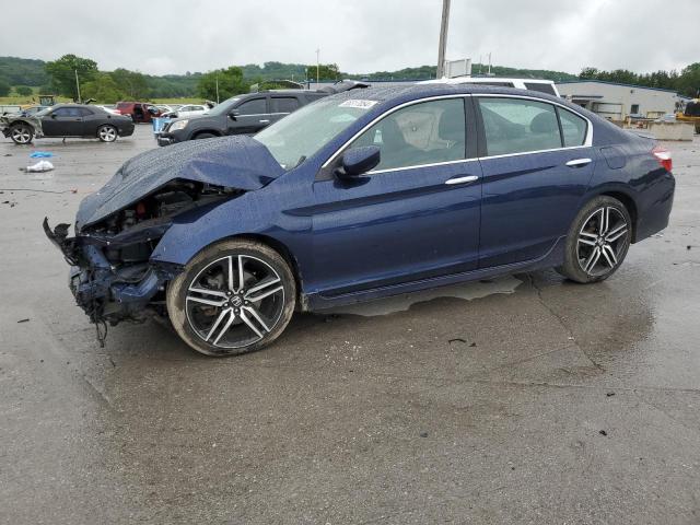 1HGCR2F50HA134516 - 2017 HONDA ACCORD SPORT BLUE photo 1