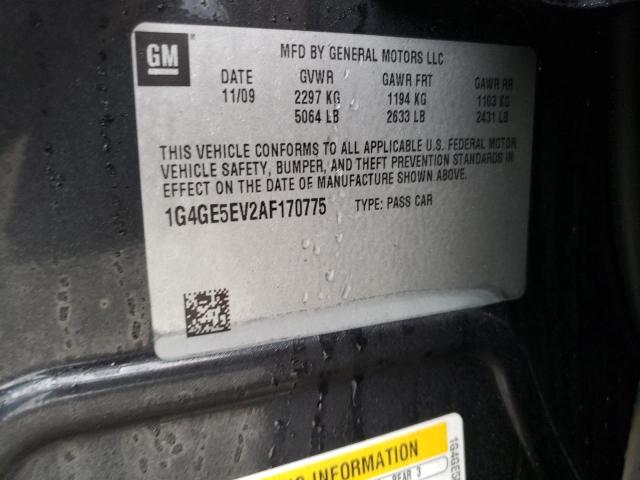 1G4GE5EV2AF170775 - 2010 BUICK LACROSSE CXS BLACK photo 12