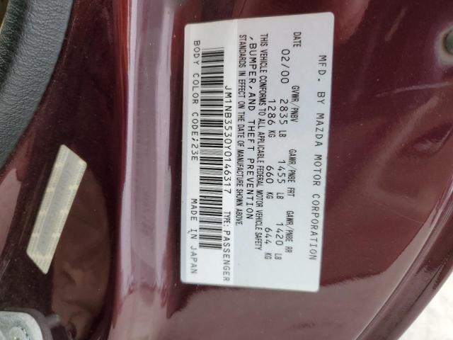 JM1NB3530Y0146317 - 2000 MAZDA MX-5 MIATA BASE PURPLE photo 12