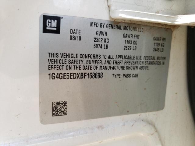 1G4GE5EDXBF168698 - 2011 BUICK LACROSSE CXS 白色 照片 13