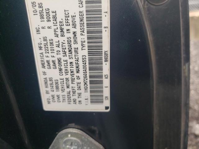 1HGCM72646A004553 - 2006 HONDA ACCORD EX BLACK photo 12