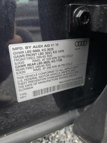 WA1VAAF76JD029956 - 2018 AUDI Q7 PRESTIGE BLACK photo 13