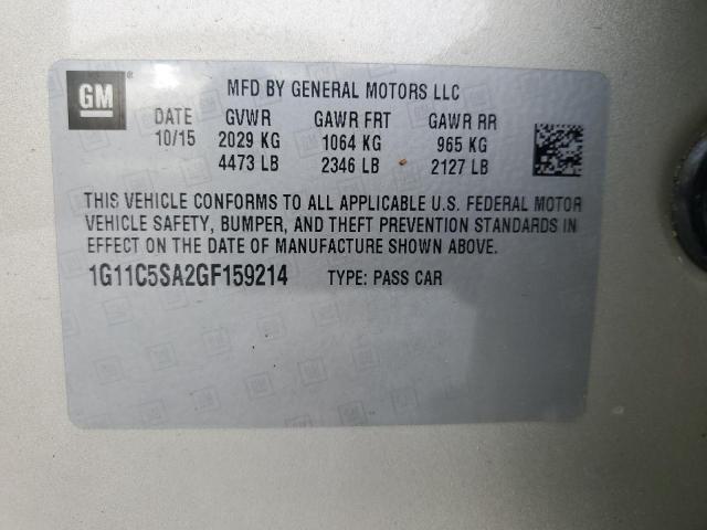 1G11C5SA2GF159214 - 2016 CHEVROLET MALIBU LIM LT Бежевый фото 12