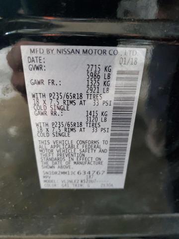 5N1DR2MM1JC634767 - 2018 NISSAN PATHFINDER S 黑色 照片 13