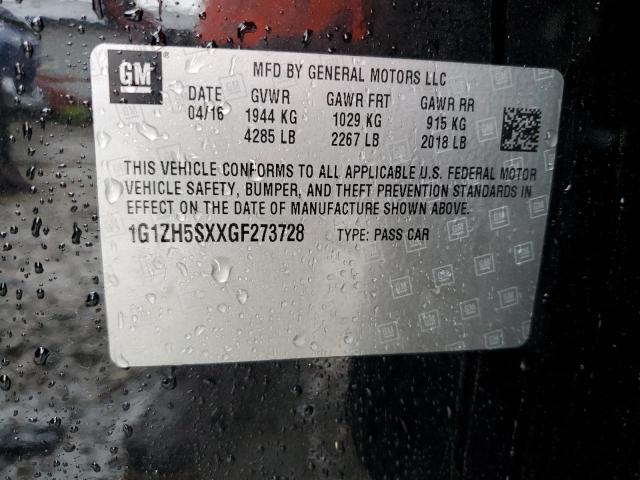 1G1ZH5SXXGF273728 - 2016 CHEVROLET MALIBU PREMIER შავი ფოტო 13