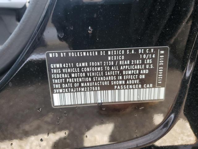 3VW2K7AJ1FM227588 - 2015 VOLKSWAGEN JETTA BASE 黑色 照片 12