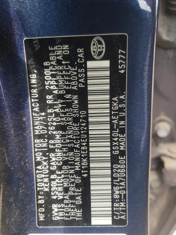 4T1BK1EB4EU124710 - 2014 TOYOTA AVALON BASE 蓝色 照片 12