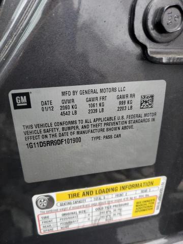 1G11D5RR9DF101900 - 2013 CHEVROLET MALIBU 1LT CHARCOAL photo 12